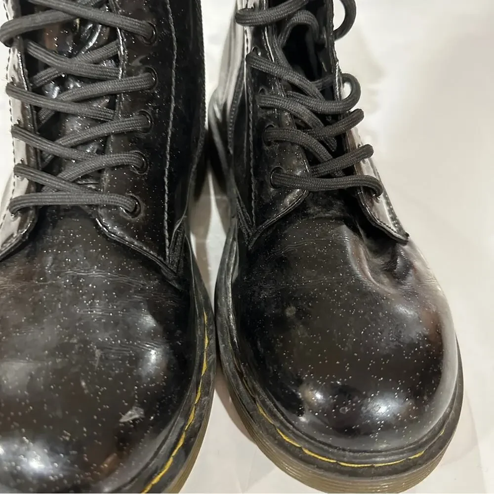 Doc Marten 1460 Black‎ Glitter Lace Up Boots Size 4